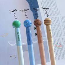 Planetary Rotating Erasable Gel Pen - 0.5mm Erasable Gel Pen - 4 Planetary Themes, 4 Randomly Matched Colors - Stress Relief Signature Pen With Rotating Pen Tip Blue Ink - Fun Student Stationery And Office Supplies - Sets - View 1