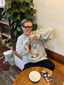 Women's Knitted Pullover Sweater, Ribbed Detail, Long Sleeve Regular Fit, High Elasticity, Daily Fashion Wear - Apricot - View 3