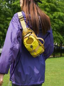 Drawstring Outdoor Fanny Pack, Multi‑Pocket Utility Sling Crossbody Bag, Adjustable Strap Lightweight Chest Bag For Men Hiking Camping Travel Sports - Multicolor - View 3