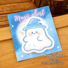 Halloween Ghost Shaped Sticky Notes, Cute Highly Attractive Reusable Adhesive Memo Pads, Student Stationery - one-size - View 12