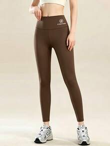 1pc Winter Cold-Resistant Thickened Fleece Lined High Waist Elastic Leggings, Warm Slim Fit Home Wear Long Pants - Multicolor - View 6