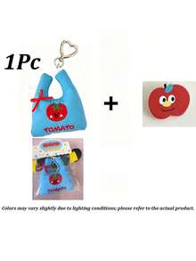 Embroidered Mini Handbag Pendant, Cute Fruit Plaid Bag Charm, Shopping Bag Pendant, Multi-Functional Backpack Accessory, Heart Buckle Keychain Bag Decoration, Holiday Gift, Birthday Gift, Shopping Bag Fruit Heart Buckle Hanging Rope, Girly Backpack Keychain Decoration Pendant, Back To School Essential Backpack Charm, Christmas Gift - Multicolor - View 11