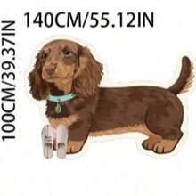 1pc Chocolate Brown Long-Haired Dachshund Shaped Art Rug, Decorative Carpet, Floor Mat, Living Room Carpet, Bedroom Carpet, Universal Carpet - Multicolor - View 17