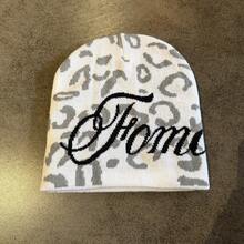 American Style Double-Sided Leopard Print Letter Knit Beanie, Unisex Autumn/Winter High Street Hip Hop Streetwear Woolen Cap - Multicolor - View 12