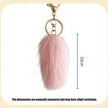 Faux Plush Fox Tail Keychain Fluffy Bag & Car Hanging Charm Pendant For Women - Multicolor - View 5