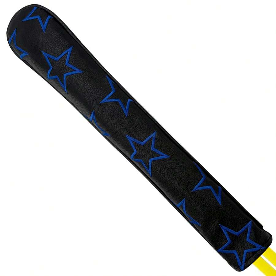 A New Design Of Blue Star Directional Golf Club Head Cover, Fashionable Golf Direction Stick - Durable Fashion Golf Accessories For Golfers And Gift Shoppers | Perfect For Daily Practice, Competition And Leisure Outing. - Black - View 1