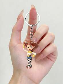 Disney Toy Story Cowboy Crystalis Figure Keychain Pendant, Made Of Acrylic Material, Flat Cartoon Pendant, Metal Key Ring, Bag Accessory, Portable Accessory - Multicolor - View 5