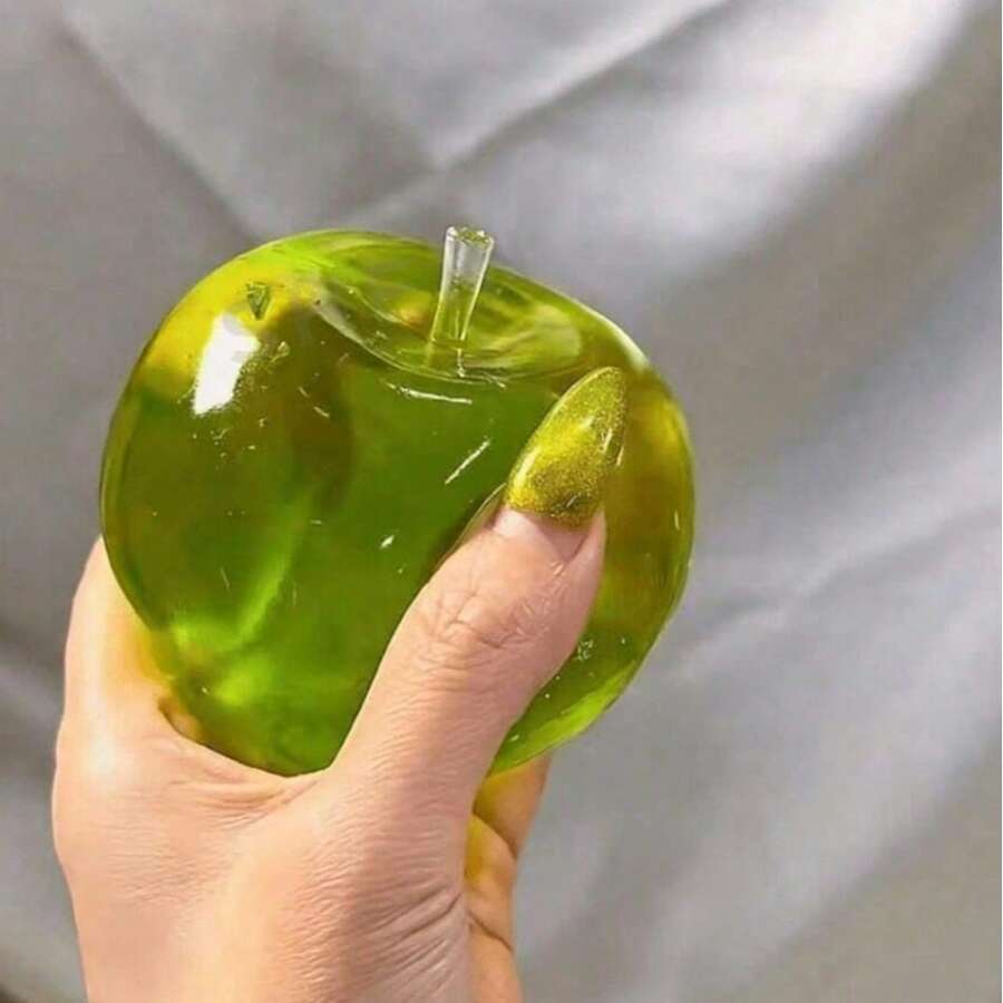 1 buah Squishy Apel Kristal Merah Muda/Hijau, Mainan Pereda Stres Apel Kristal Besar dengan Rebound Lambat, Cocok untuk Meredakan Kecemasan, [Kemungkinan Ada Sedikit Perbedaan Warna Karena Pencahayaan], Mainan Squishy Lembut, Mainan Karet Lembut, Tekstur Krim yang Sangat Lembut