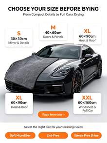 YITUMU 1 buah Handuk Cuci Mobil Mikrofiber - Handuk Pengering Mobil Ekstra Besar, Lembut, Sangat Menyerap, Cepat Kering, Tidak Rontok, Tidak Menggores - Hitam - View 3
