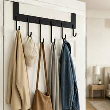 Space Aluminum Door Hook, One-Piece Molded Base Plate For Better Stability, 7mm Diameter Aluminum Hook With Smooth Surface To Prevent Clothing Damage, Staggered Length Hooks For Convenient Use, Suitable For Bedroom, Bathroom, Living Room And Other Scenes - View 6