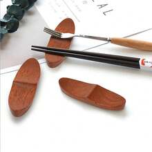 1/2/5/10pcs Japanese Style Wooden Chopstick Holder/Rest - Coffee Brown - View 8