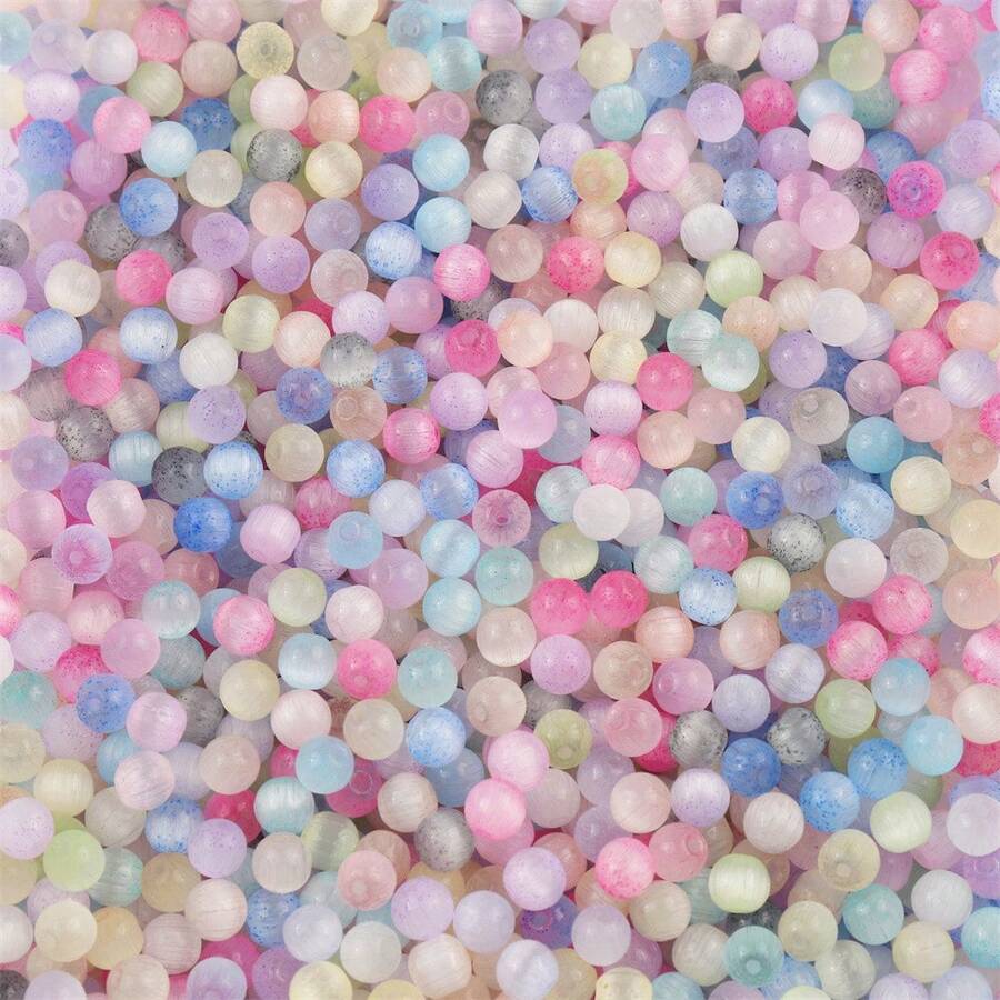 6mm Cat Eye Glass Beads Bracelet Making Kit Smooth Gradient Glass Beads Crystal Round Beads For Jewelry Making Bracelets DIY Crafts With Spacer Beads And Charms 75pcs 20g - 20 Grams - View 1