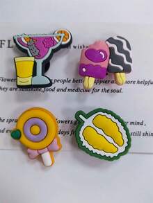 16PCS Fun Food Themed Shoe Charms, Various Realistic Food Patterns, Fit Clogs. Beautify Outfits For Relaxed Lively Vibe. - Multicolor - View 6