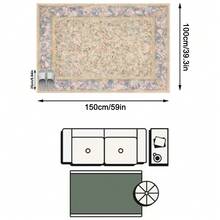 1PC Light Blue Pink Purple Scroll Rose Floral Pattern French Palace Vintage Carpet, Romantic Oil Painting Style Faux Cashmere Rectangular Full Coverage Vine Flower Leaf And Soft Gradient Border Details Machine Washable Area Rug, Suitable For Living Room Bedroom/Spring Summer Romantic Aesthetic Home Decor - Multicolor - View 12