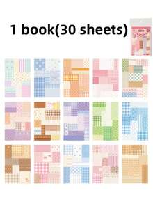 1pc Fabric Scrap Memory Sticker Book, 2 Styles Available, Salt-Style Fabric Scrap Memory Album Patchwork Cut-Out Sticker Book, Textured Fabric Polka Dot Planner Base Collage Paper, Suitable For Scrapbooking, Stickers, Postcards, Handicrafts - Scrapbook Collection, Office Supplies, Personal Use, Art Cover Design, Back To School - Fabric Scrapbook Sticker Book - View 13