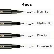 9pcs Soft Tip Calligraphy Pen Set, 4 Nib Sizes (Brush/Medium/Fine/Extra Fine), Suitable For Calligraphy, English Handwriting Art, Sketching, Journaling - Set - View 11