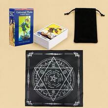 Universal Waite Tarot Cards Deck Set, Tarot Table Cloth With Black Storage Pouch, Divination Fortune‑Telling Kit For Beginners,Suitable For Halloween And Christmas Party Games - Multicolor - View 6
