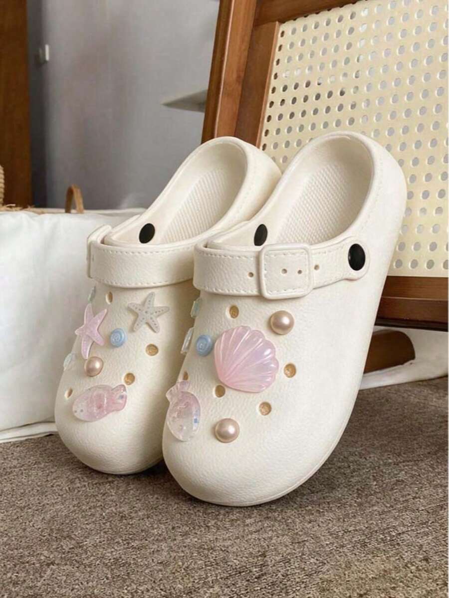 Summer New Fashion Women's Clog Sandals, EVA Breathable Soft Sole Comfortable Casual Versatile Beach Shoes - White - View 1