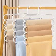 1/3/5pcs Multi-Functional Plastic Storage Rack, Closet Clothes Organizer, 5-Layer Pants Rack, Can Store Scarves And Hair Accessories, Thickened Durable Upgraded Version, Pants Hanging Rack, Scarf Tie Storage Hook, Home Room Decoration Storage Supplies - View 1