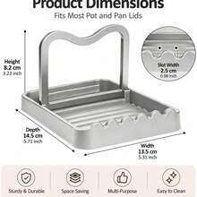 Rust-Proof Spoon Rest With Lid Storage, Heat-Resistant Pot Lid Holder, Multi-Function Utensil Rack, Suitable For Stove And Kitchen Countertop During Cooking - Multicolor - View 11