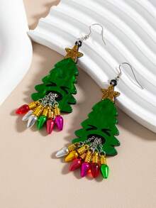 1 Pair Creative Christmas Tree Earrings, Cute And Fun, Suitable For Women - Multicolor - View 4