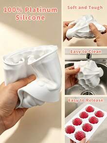Cetakan Silikon Raspberry 3D Ukuran Besar 4 Inci Anti Lengket untuk Kue Mousse, Cocok untuk Kue Cokelat, Fondant, Jeli, Puding, Kue Natal, Alat Dekorasi Kue, Dapat Digunakan Kembali, Mudah Dibersihkan, Perlengkapan Kue untuk Pesta di Rumah, DIY, Dapur, dan Lainnya - Putih - View 8