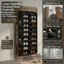 10-Layer Over-The-Door Hanging Organizer Rack With 10 Side Mesh Pockets, Can Store 20-30 Pairs Of Shoes, Shoes, Miscellaneous Items And Daily Necessities, Shoe Hanging Storage Bag, Floorless Shoe Storage Solution - Multicolor - View 1