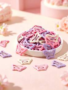 50/30/10pcs Mixed Color Butterfly BB Hair Clips, Side Bang Clips, Cute Style Side Clips, Suitable For Daily Casual Commute, Campus Wear, Women's Hair Accessories - Multicolor - View 2