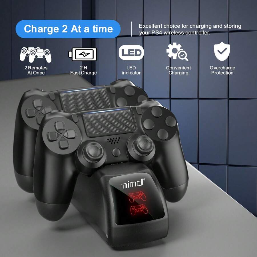 P4 Controller Base Charger - Dual Charging Fast Charging Base With Indicator Light For Overcharge Protection - P4 Controller Universal Charging Stand - Gaming Peripheral Accessories - View 1