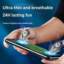 [Comes With Metal Storage Box] Professional Gaming Finger Sleeves, Anti-Static Silver Fiber, Sweat-Proof And Touch-Friendly, Suitable For Non-Slip, Reusable, Handwriting And Drawing Games, Suitable For Various Touchscreen Devices, Mobile Game Accessories, Gaming Fingertips, Anti-Static, Sweat-Proof, A Great Birthday/Holiday Gift For Boys. - Multicolor - View 2