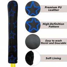A New Design Of Blue Star Directional Golf Club Head Cover, Fashionable Golf Direction Stick - Durable Fashion Golf Accessories For Golfers And Gift Shoppers | Perfect For Daily Practice, Competition And Leisure Outing. - Black - View 4