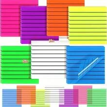 7pcs/Set Transparent PET Line Sticky Notes, Fluorescent Horizontal Line Adhesive Index Tabs, Waterproof PET Fluorescent Indicator Strips, Book Notebook Planner Marking, Suitable For Boys And Girls, Students, Office, Reading, Stationery, Gift, Study Reward - one-size - View 3