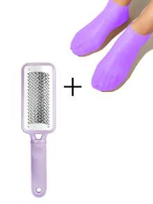 Foot Exfoliating Stone/File With Silicone Moisturizing Foot Sleeve - Removes Calluses, Hard Skin And Dead Skin; Suitable For Wet Or Dry Use; Deep Exfoliation And Eliminates Roughness; Ideal Choice For Foot Care - Multi-color - View 10