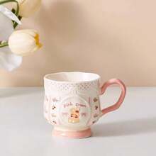 Cute Cartoon Rabbit High-Foot Ceramic Mug, Office And Home Drinking Cup, Milk Cup, Gift Mug - Multicolor - View 6