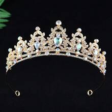 1 buah Bando Mahkota Perak Wanita, Cocok untuk Pengantin, Pernikahan, Pesta, Dansa, Kontes Kecantikan, Aksesori Rambut Wanita Gaya Gothic - View 10