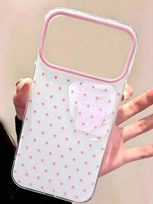 Minimalist Girly Polka Dot Phone Case Compatible With Iphone 17 Pro Max, Apple 17, New 16, Premium Feel - White - View 3