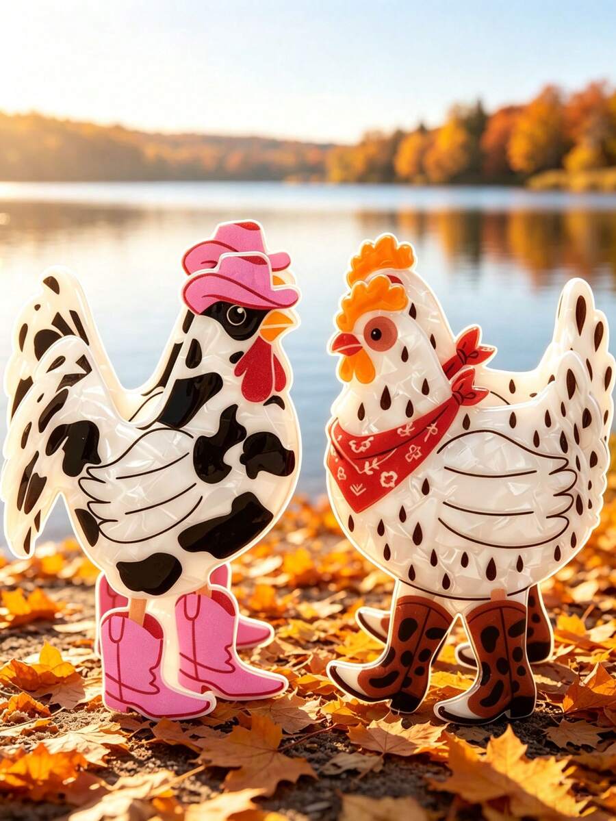 1pc Chicken-Shaped Hair Clip, Unique Design, Large Size, Suitable For Women's Updo, Curly Hair And Long Hair, Perfect For Daily Commute