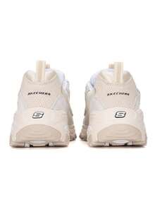 Skechers Zapatillas deportivas casuales con cordones de la serie D'LITES para mujer, zapatillas retro de suela gruesa y estilo chunky de caña baja 13147-OFWT - Blanco - Ver 7
