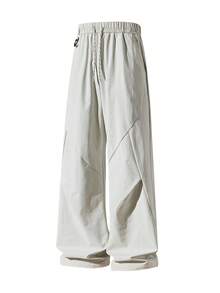 NBCT Women's Light Outdoor Relaxed Daily Commute Casual Pants, Drawstring Elastic Waist With 3D Patchwork Cut, Versatile Functional Long Pants For Camping, Travel, Hiking And Outings - Off White - View 2