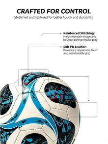 1pc Size 5 Standard Soccer Ball, Indoor & Outdoor Use, Competition Training, Gift Inflatable PU Leather Multi-Color Team Sports Football (Football Shipped Deflated) - Blue - View 7