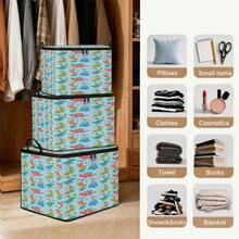 1pc Large Capacity Star-Shaped Lid Storage Box, Foldable Organizer Bin, Suitable For Blankets And Quilts, Equipped With Durable Zipper, Perfect Holiday Home Gift, Can Be Used For Underbed Storage. Storage Box With Lid, Storage Bin With Lid, Extra Large Quilt Organizer, Storage Box With Lid, Storage Box, Storage Box With Lid, Storage Cabinet, Medicine Storage Box, Box-Style Storage, Storage Bin, Cabinet - Multicolor - View 5