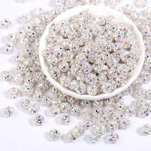 50pcs Multi-Color AB Rhinestone Crystal Beads, Round Spacer Beads For Jewelry Making DIY Bracelet Accessories - AB Color - View 4