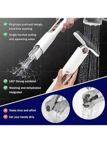 Portable Mini Self-Squeezing Mop, Hands-Free Powerful Water Absorption Wet & Dry Dual-Use Mop, Replaceable Mop Head, Reusable, Suitable For Desktop, Kitchen Countertop, Bathroom Sink, Floor Cleaning, Best Cleaning Assistant - Multicolor - View 3