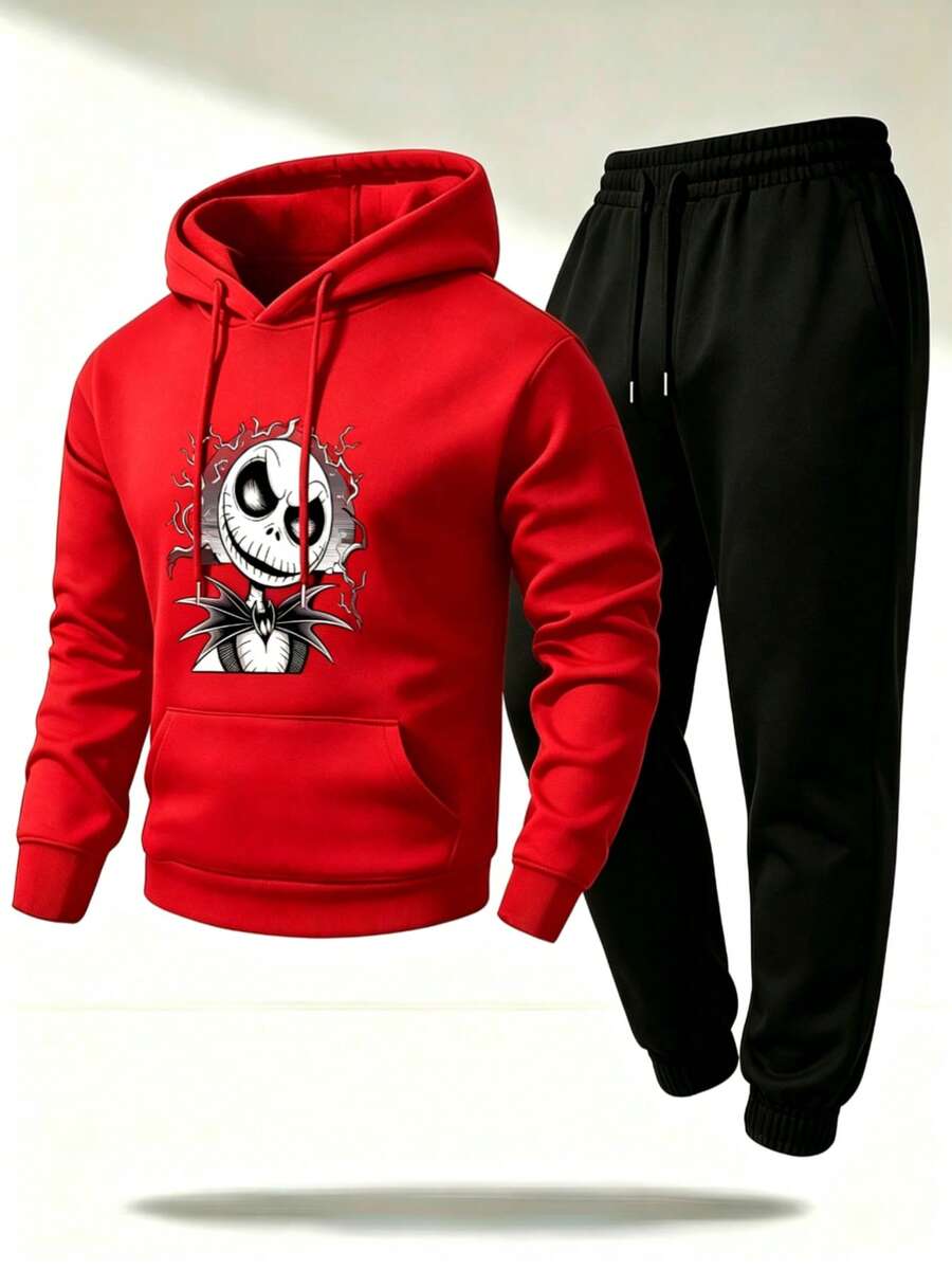 Impala Men Hoodie Co-Ords - Red - View 1