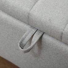 Linen-Look 92 X 31cm Storage Ottoman - Dark Brown On-Site - LIGHT GREY + Polyester - View 7