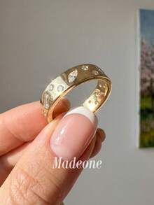 MADEONE 1件女款閃亮鋯石幾何戒指，訂婚婚禮派對日常配戴週年紀念珠寶禮物 - 幾何鋯石戒指 - 查看 2