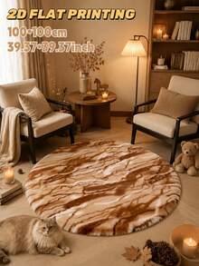 1pc Autumn/Winter Faux Rabbit Fur Design Decorative Rug Mat - Luxury Decorative, Plush Feel Rug, Decorative Carpet, Bedroom Decor, Small Rug, Carpet, Home Decor, Living Room Rug, Living Room Small Rug, Bedroom Rug, Living Room Home Decor, Outdoor Rug, Washable Rug - A - View 3