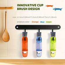 3-In-1 Cup Lid Cleaning Brush Set, Multi-Function Water Bottle Cleaning Brush, Portable Travel Bottle Cleaning Brush, Designed For Cleaning Narrow Spaces And Crevices In Home Kitchen, Kitchen Gadget, Holiday Gift - Multicolor - View 4