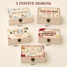 Kotak Hadiah Natal dengan Teks Kustom, Kotak Hadiah Liburan dengan Nama yang Dipersonalisasi, Gaya Musim Dingin Natal, Kemasan Hadiah Kustom untuk Pesta Natal, Kotak Nama yang Dapat Disesuaikan, Dekorasi Liburan yang Elegan, Ide Hadiah Natal, Dekorasi Natal, Keluarga, Teman - Gaya B - View 2