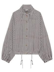 Plaid Jackets For Women Cropped Fall Outfit For Women Long Sleeve Funnel Neck Jacket Loose Button Up Coat Bomber Jacket Women - Multicolor - View 5